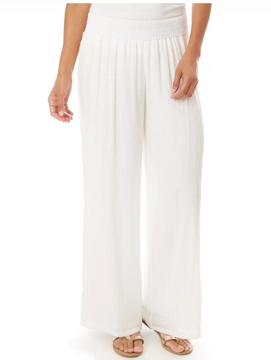 Apt. 9 Pants - Apt. 9 Wide Leg White Gauze Pants Women's Large